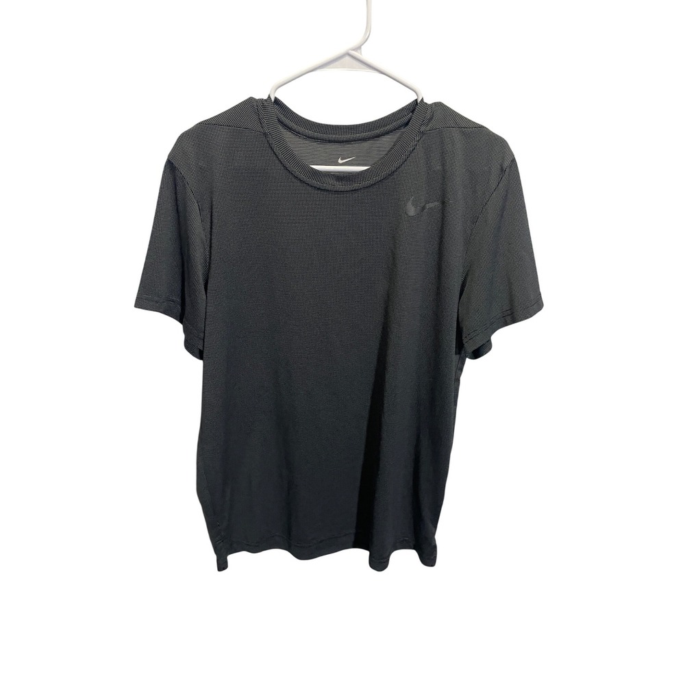Nike Dri-FIT Mens Training T-Shirt Gray Micro Dot Short Sleeve Crew Neck Size M